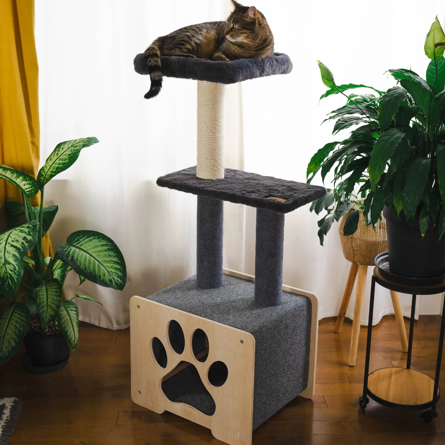 Hut Hideout - Deluxe 3-Level Cat Tree Noba Animal Co.