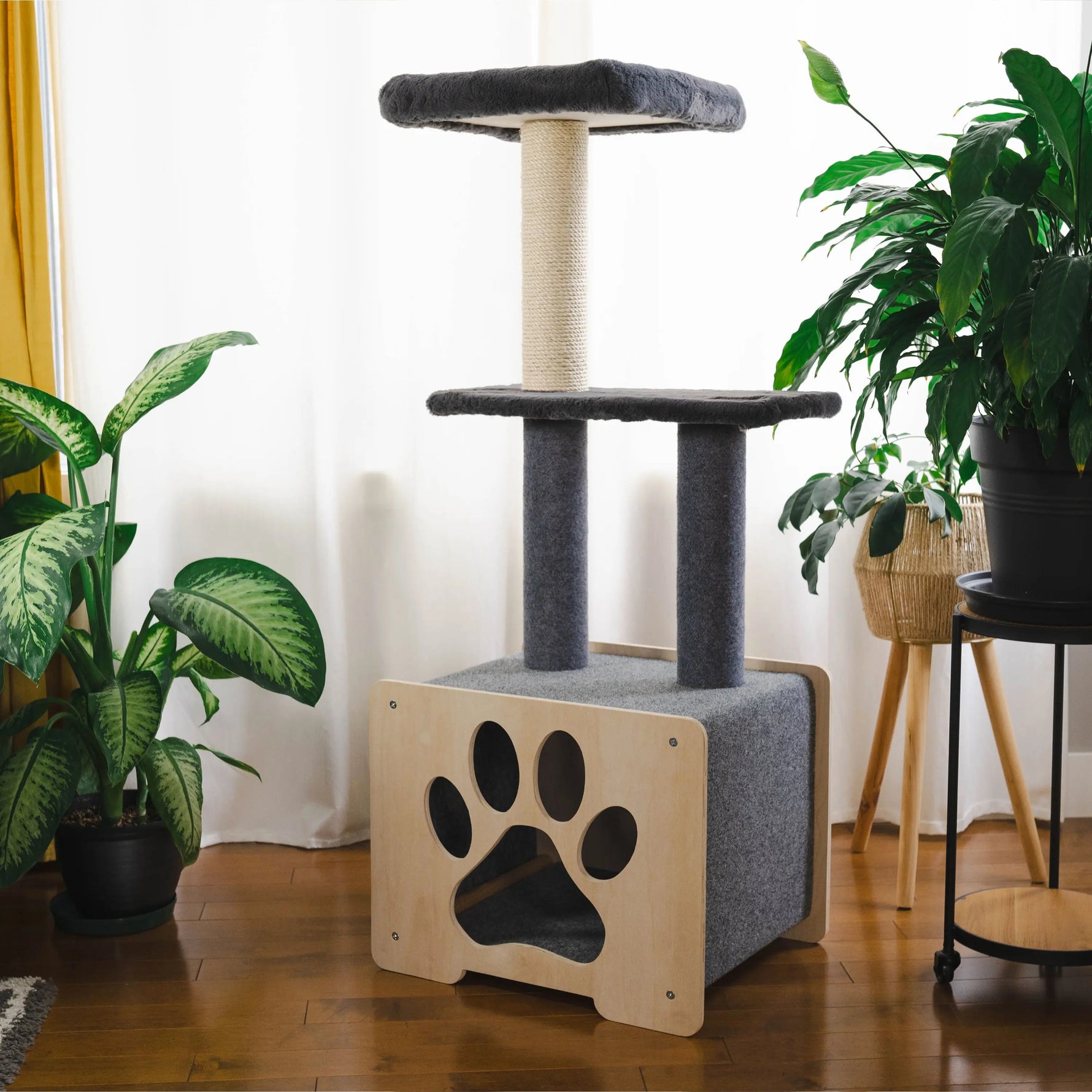 Hut Hideout - Deluxe 3-Level Cat Tree Noba Animal Co.