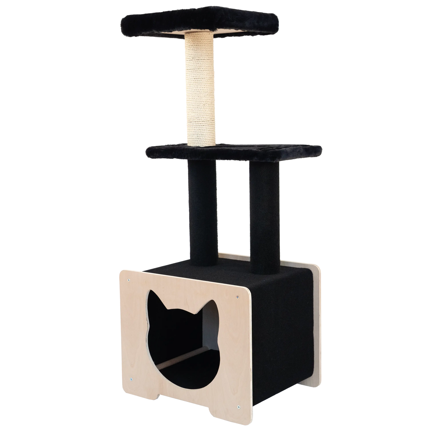 Hut Hideout - Deluxe 3-Level Cat Tree Noba Animal Co.