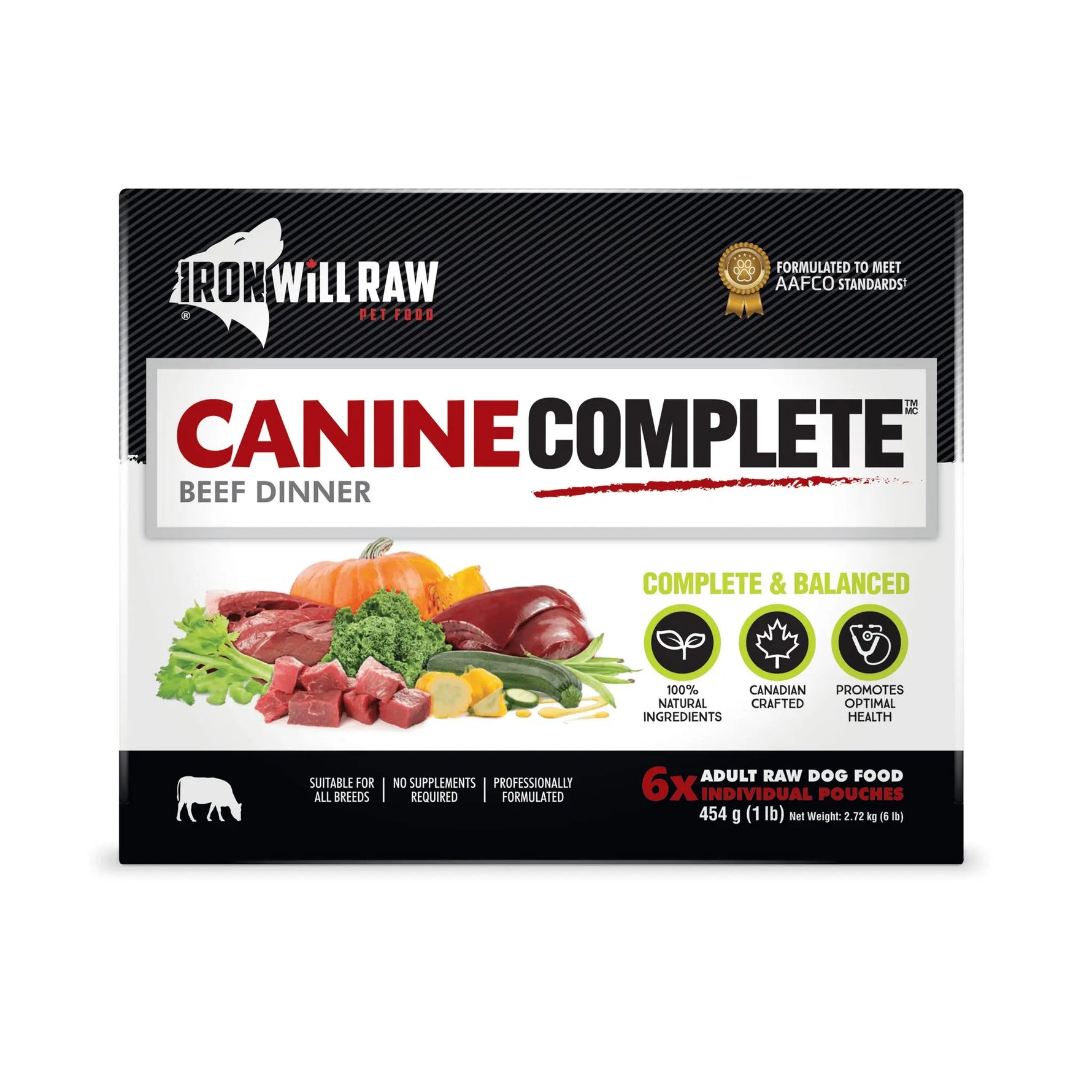 IRON WILL RAW - Beef Dinner 6Lb - Raw Dog Food - PAWMART.ca