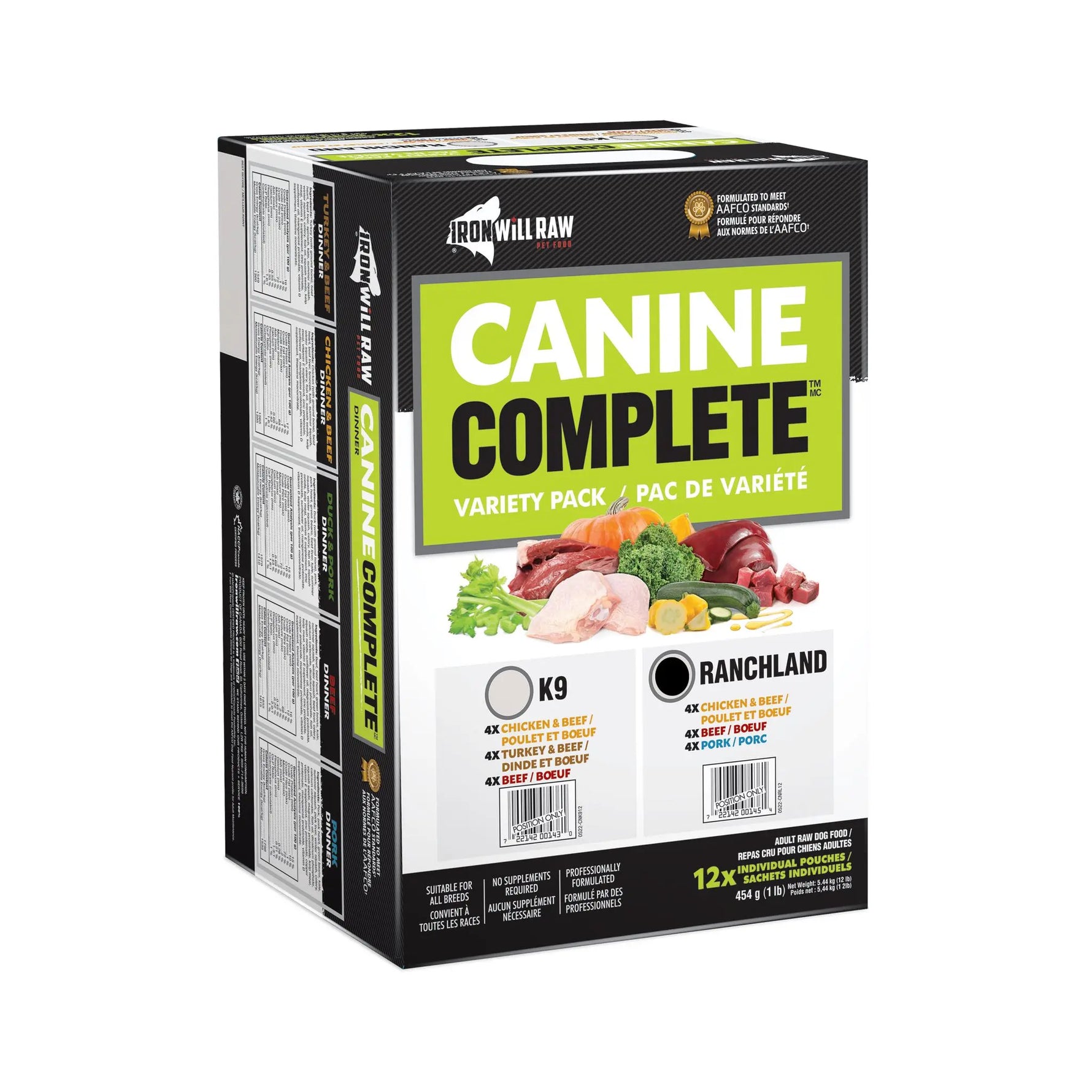 IRON WILL RAW - Canine Complete Ranchland Variety Pack 12Lb - Raw Dog Food IRON WILL RAW