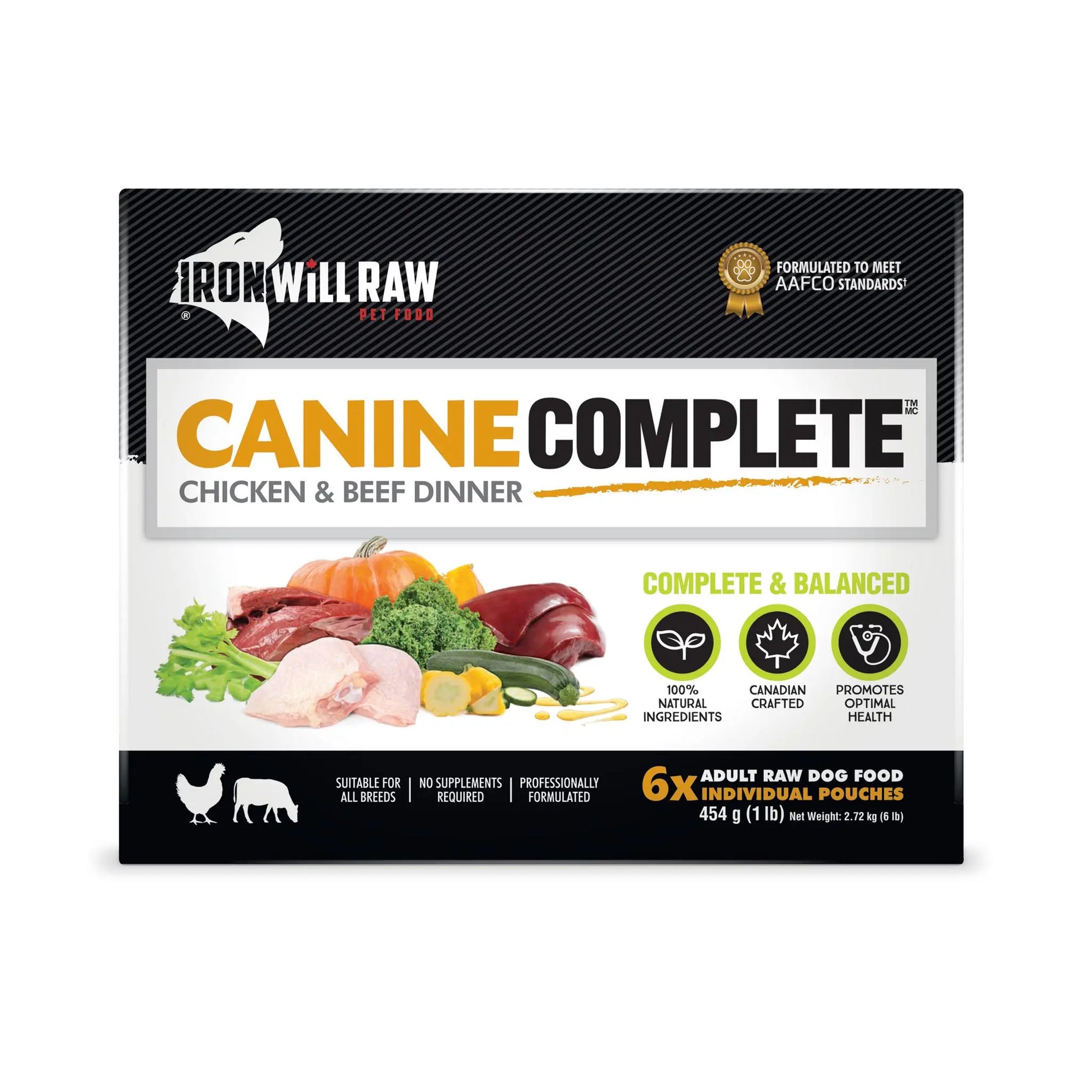 IRON WILL RAW - Chicken & Beef 6Lb - Raw Dog Food IRON WILL RAW