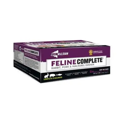 IRON WILL RAW - Feline Complete, Rabbit, Pork & Mackerel Dinner - Raw Cat Food - PAWMART.ca