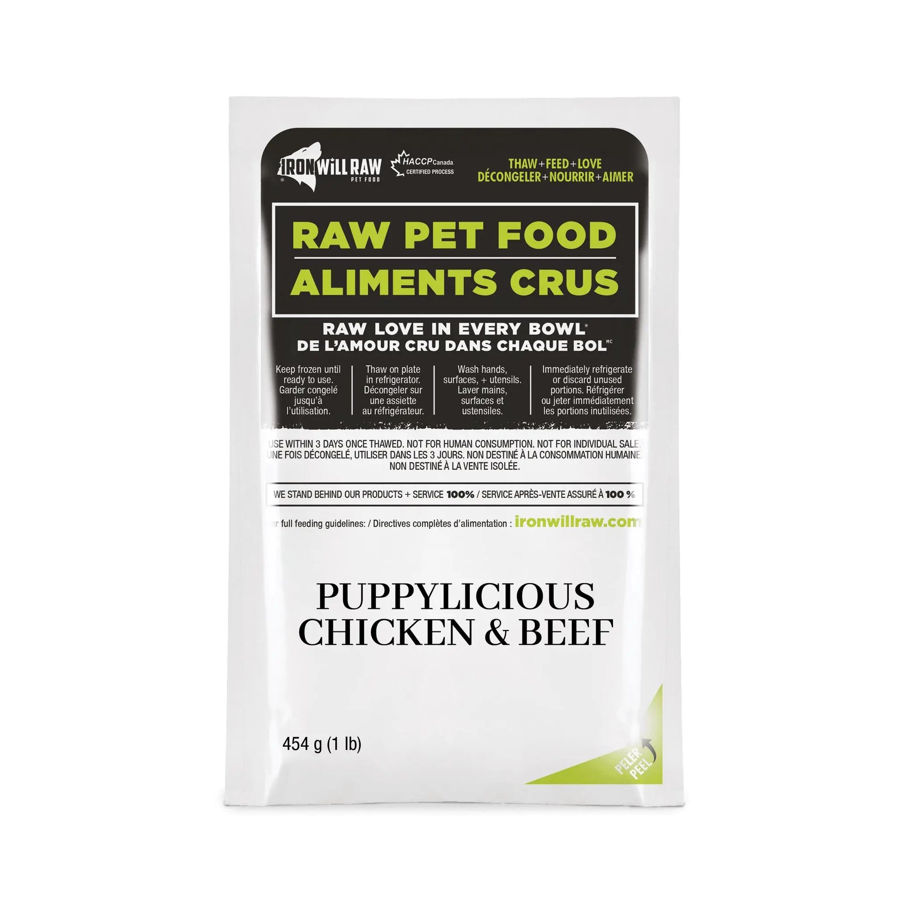 IRON WILL RAW - Puppylicious Chicken & Beef 12Lb - Raw Dog Food - PAWMART.ca