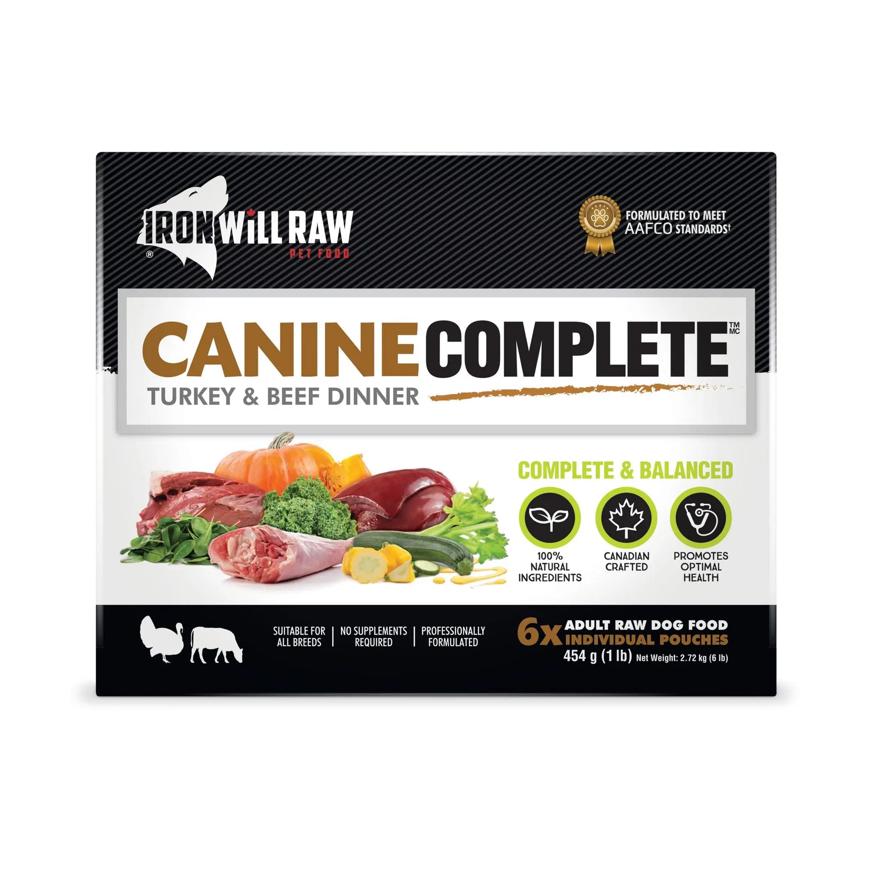 IRON WILL RAW - Turkey & Beef Dinner 6Lb - Raw Dog Food IRON WILL RAW