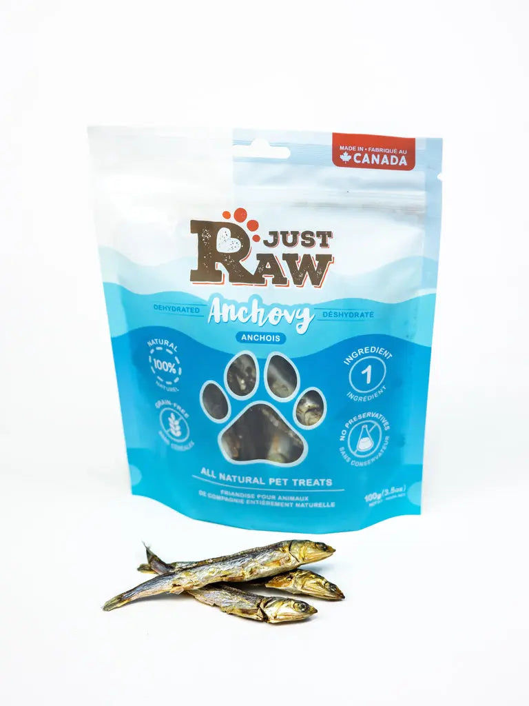 JustRaw - Dehydrated Anchovies - Dog Treats PAWMART.ca Canadian Pet Store & Pet Grooming