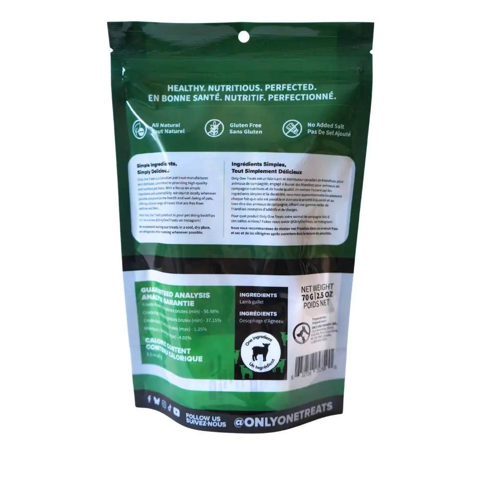 Lamb Gullet Pieces 70g Only One Treats