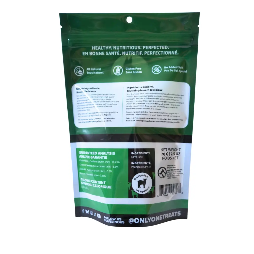 Lamb Lung 70g Only One Treats
