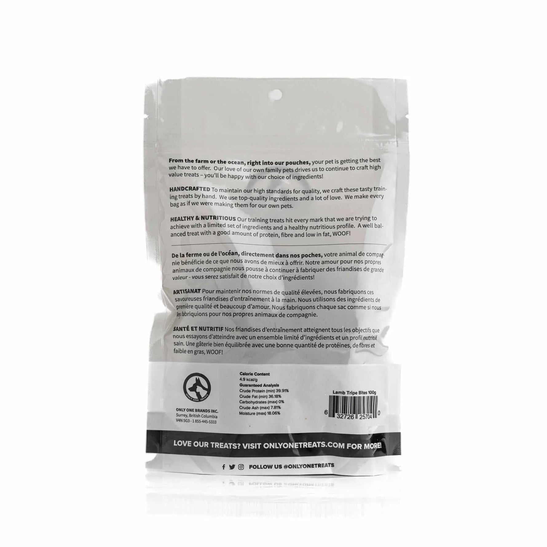 Lamb Tripe Bites 100g Only One Treats