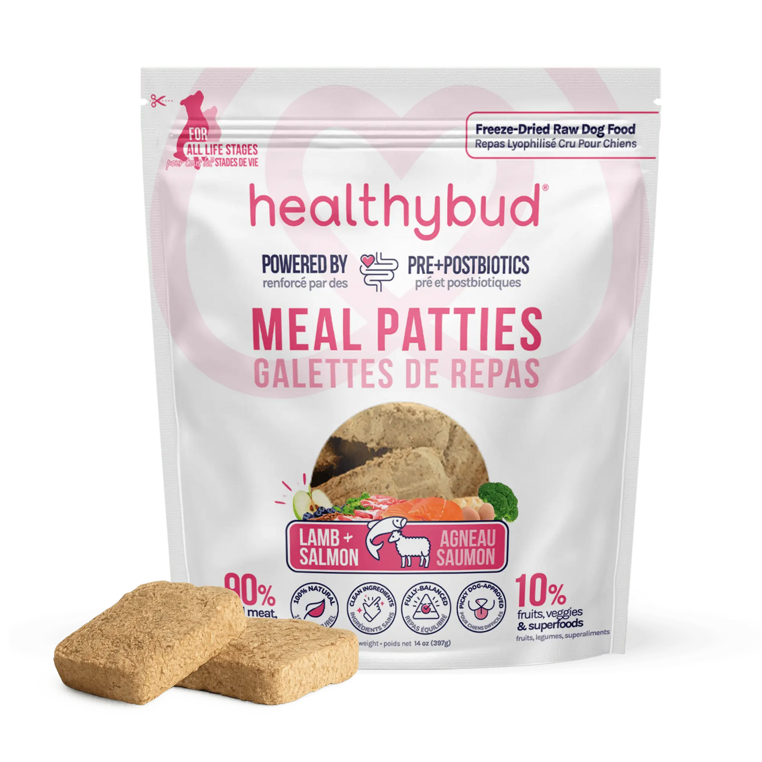 Lamb+Salmon Meal Patties healthybud