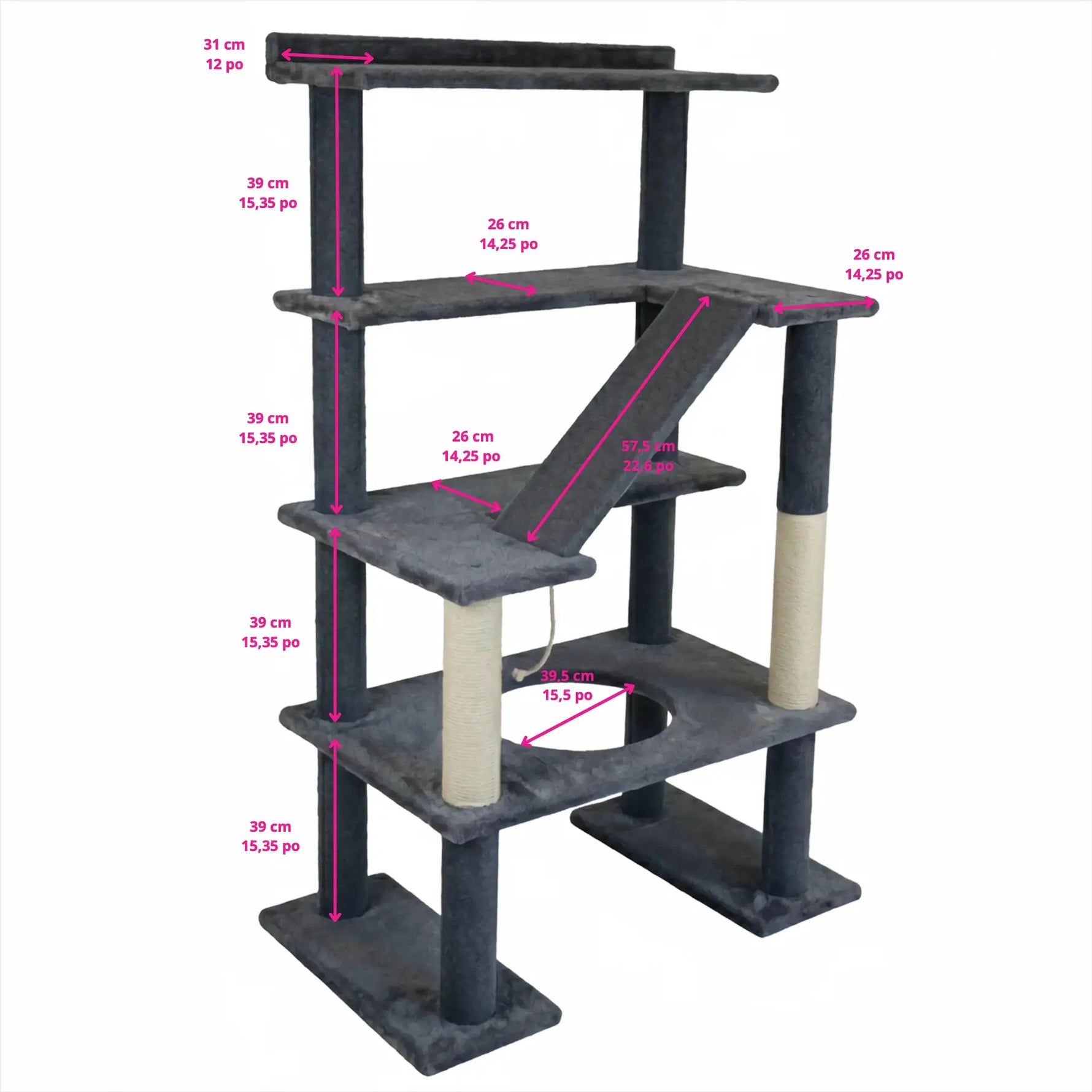 Maine Coon 65" Cat Tower - 5-Level Cat Tree Noba Animal Co.