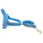 Maya Blue leash with hands-free extension Puccissimé Pet Couture