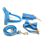 Maya Blue leash with hands-free extension Puccissimé Pet Couture