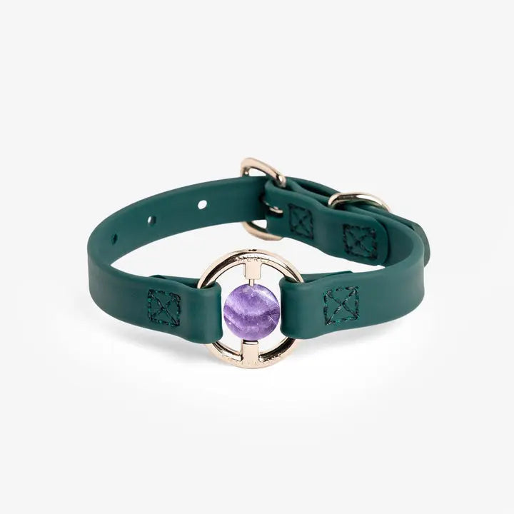 Merci Collective - Luxury Spill- Proof Dog Collar Embedded with Healing Crystal Merci Collective