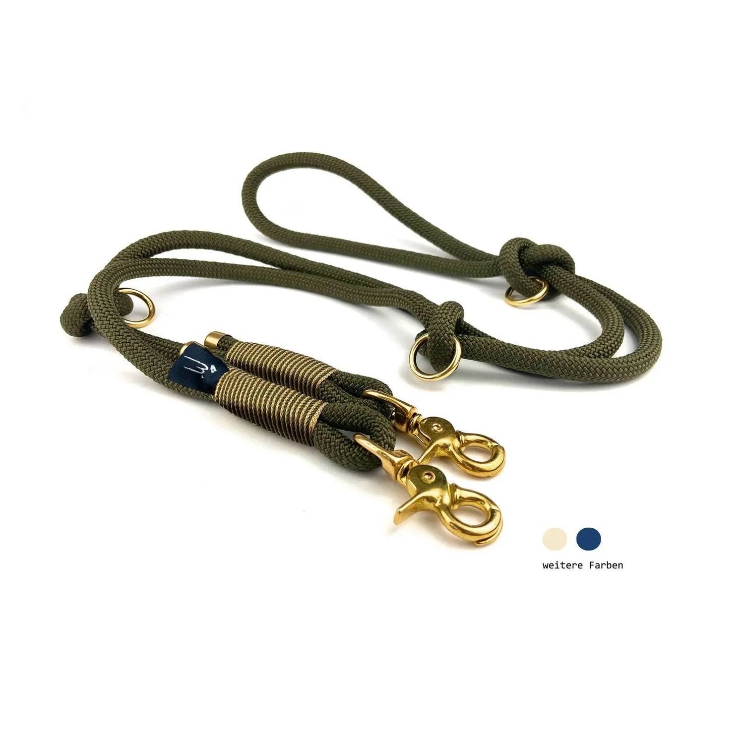 Momodog - Rope Leash - Leash or Dog Olive - PAWMART.ca