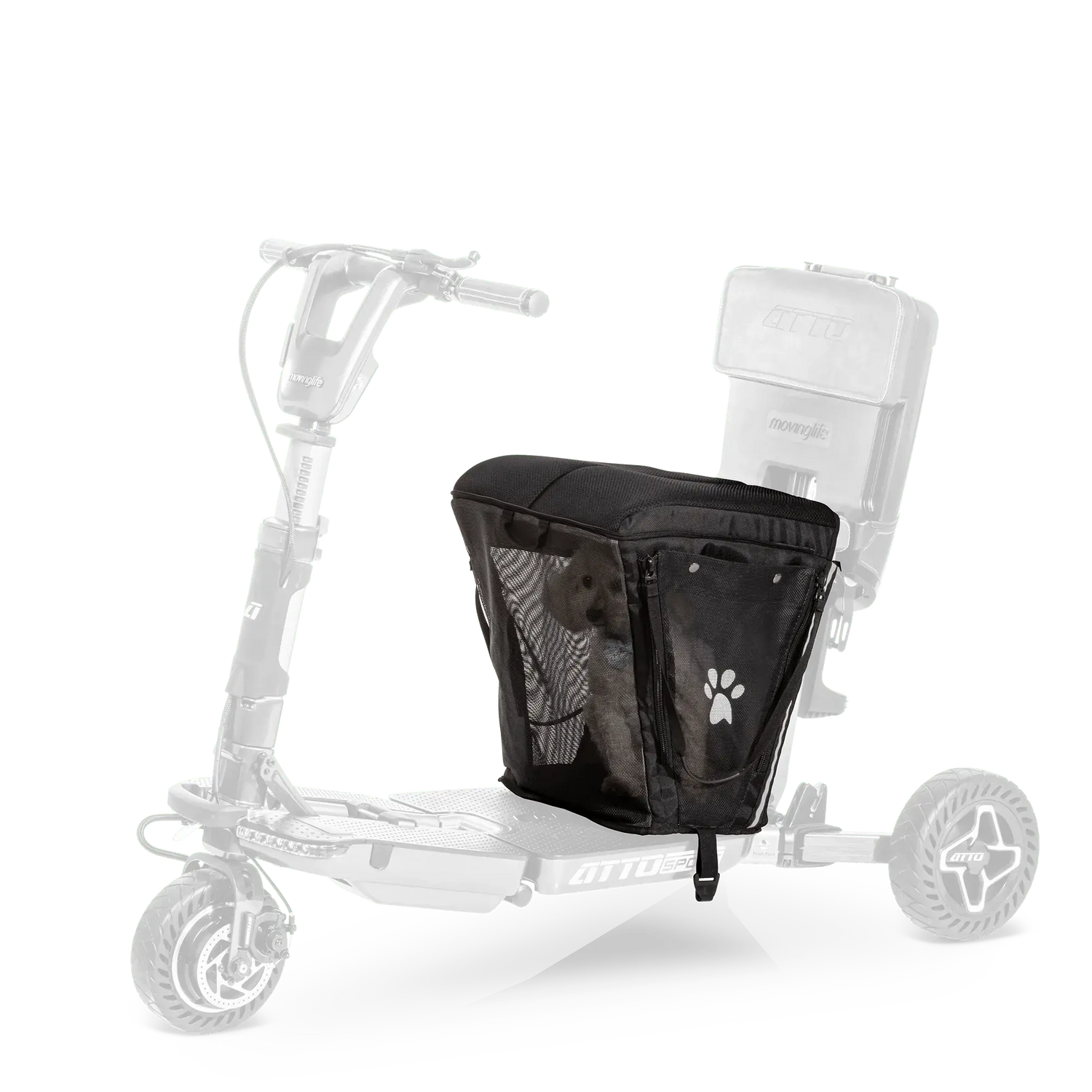Moving Life ATTO Pet Carrier & Cushion Black 600-004840 | 40L Scooter Accessory Canada Factory Direct Medical