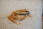 Ember & Ivory - Black/Mustard Leather & Macrame Collar - PAWMART.ca