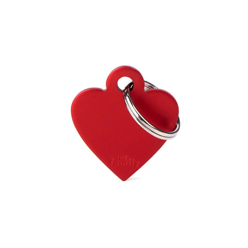 MyFamily Engraving Pet Tag - BASIC ALUMINUM BIG HEART RED - PAWMART.ca