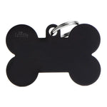 MyFamily Engraving Pet Tag - BASIC ALUMINUM XL BONE  BLACK - PAWMART.ca