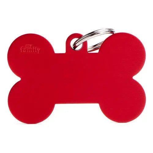 MyFamily Engraving Pet Tag - BASIC ALUMINUM XL BONE RED - PAWMART.ca