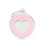 MyFamily Engraving Pet Tag - CLASSIC CIRCLE HEART - PINK BIG CIRCLE HEART - PAWMART.ca