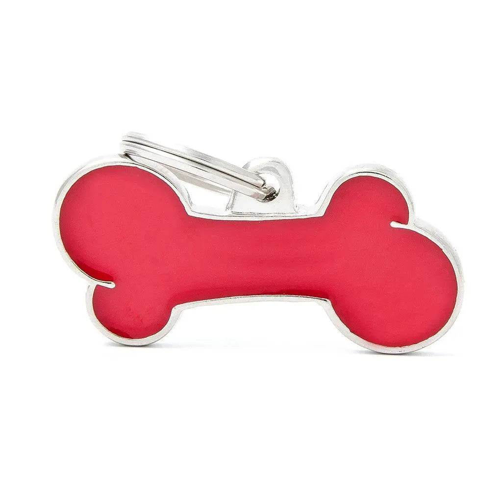 MyFamily Engraving Pet Tag - CLASSIC XL BONE - RED XL BONE - PAWMART.ca