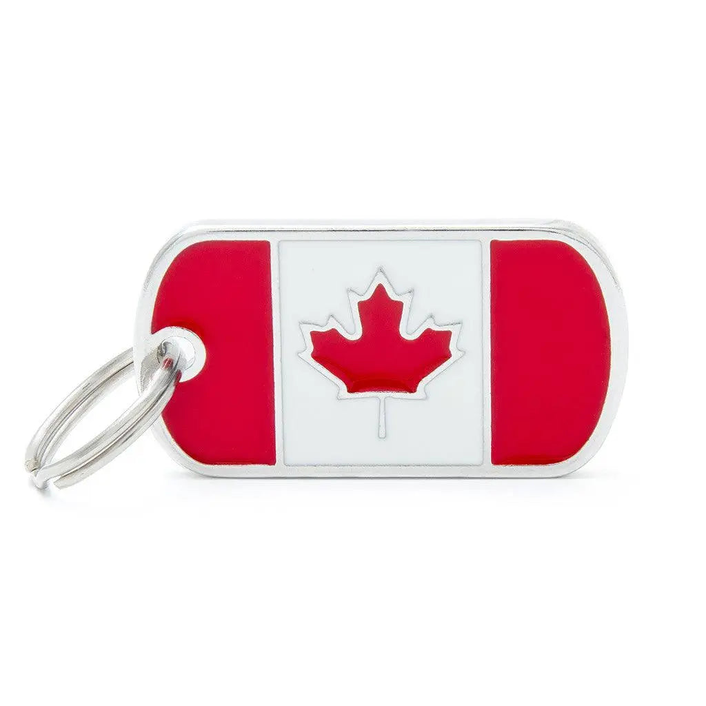 MyFamily Engraving Pet Tag - FLAGS - CANADIAN FLAG - PAWMART.ca