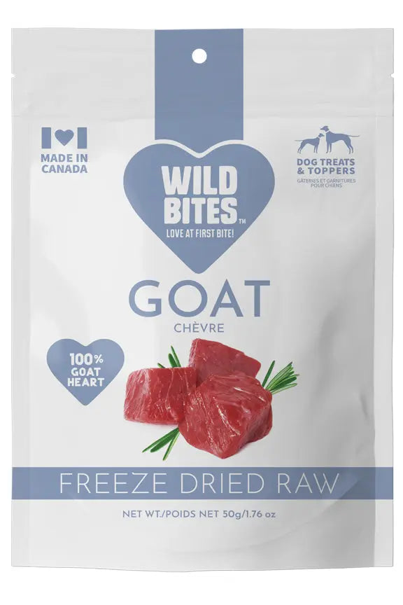 NEW! FREEZE DRIED GOAT Wild Bites Dog and Cat Treats