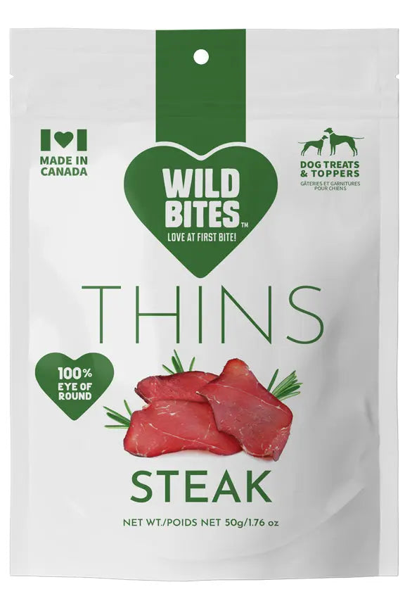 NEW! STEAK THINS Wild Bites Dog and Cat Treats