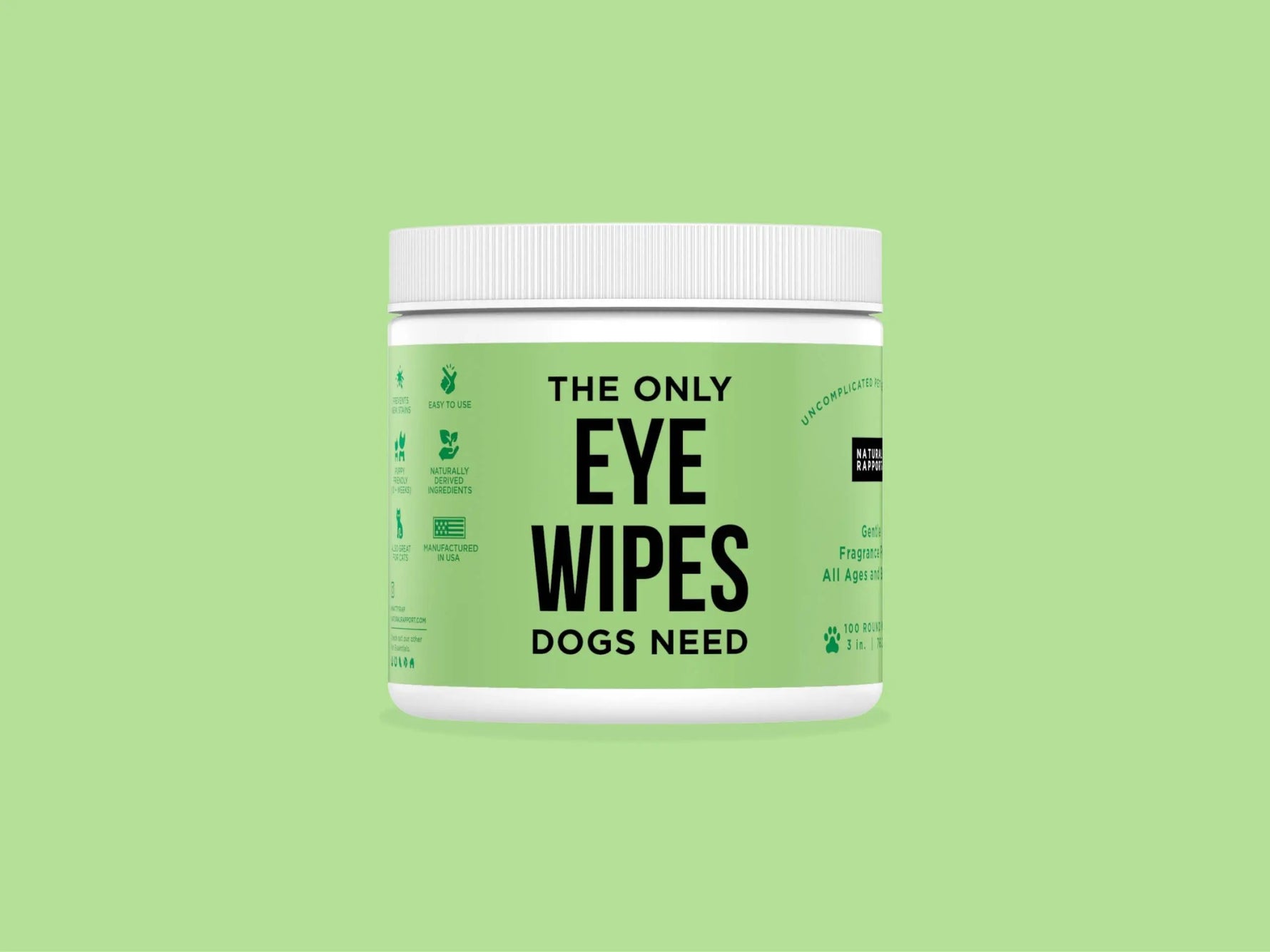 Natural Rapport - The Only Eye Wipes Dogs Need - Eye wipes for dogs and cats Natural Rapport