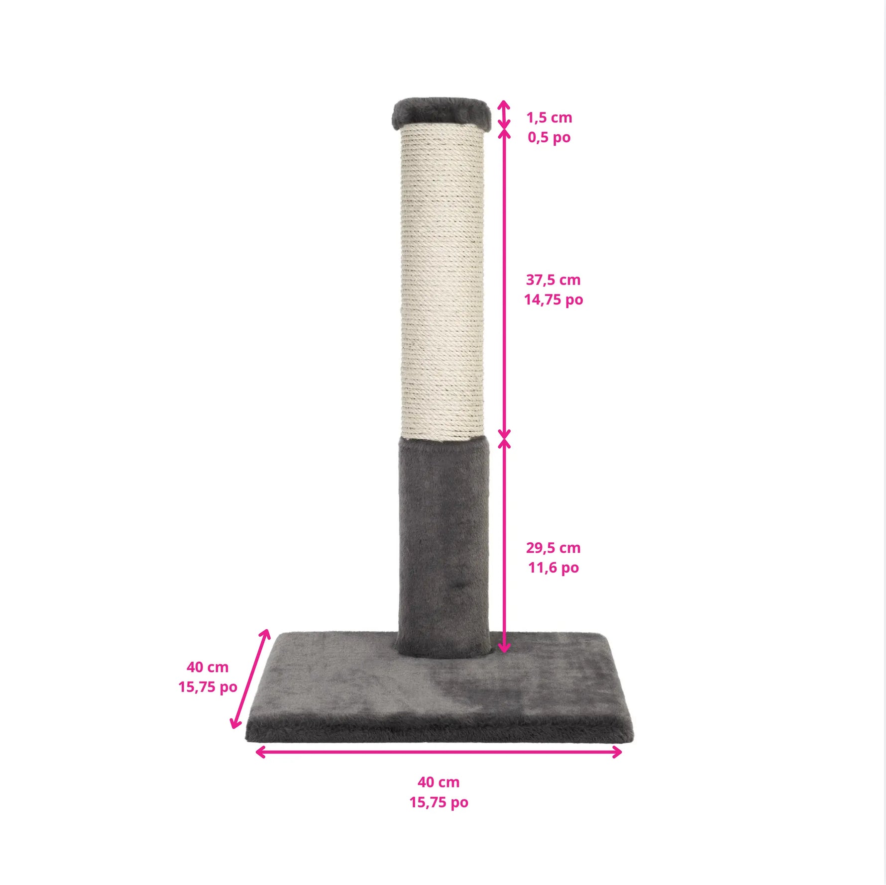 Noba Classic 28" Scratching Post - Black Faux Fur Noba Animal Co.