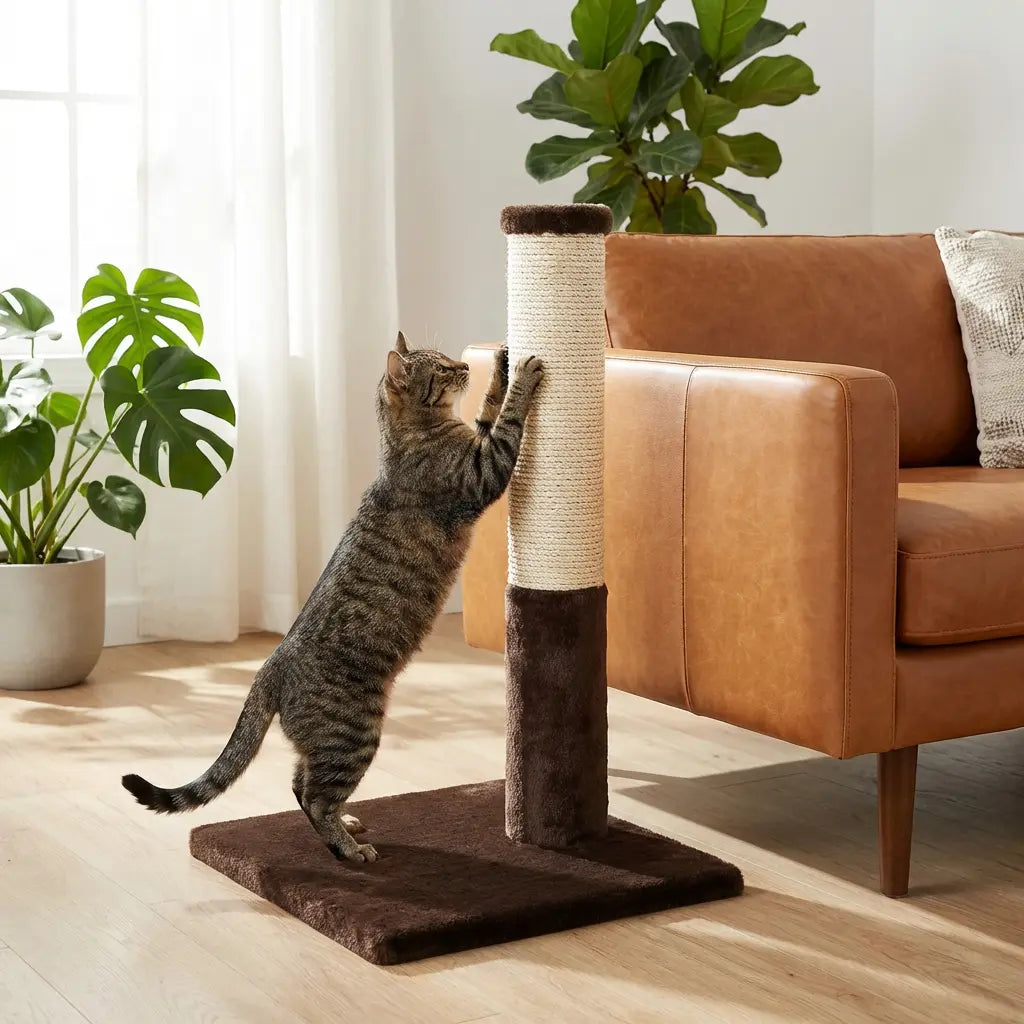 Noba Classic 28" Scratching Post - Brown Faux Fur Noba Animal Co.