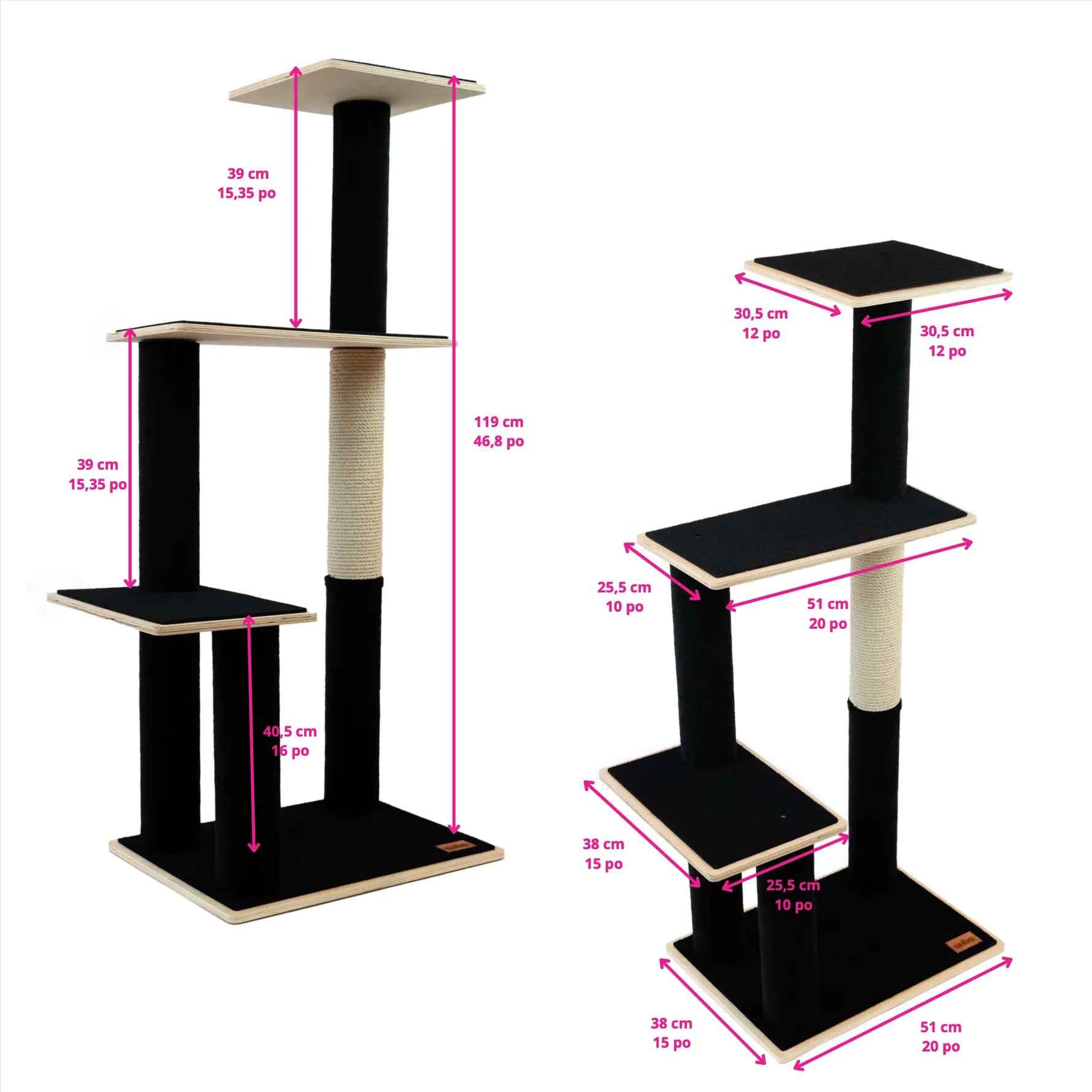 Noba Modern Plywood 3-Level Cat Tree Noba Animal Co.