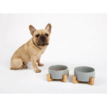 PAWMART - Dog Bowl with Wooden Stand - PAWMART.ca