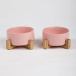 PAWMART - Dog Bowl with Wooden Stand - PAWMART.ca