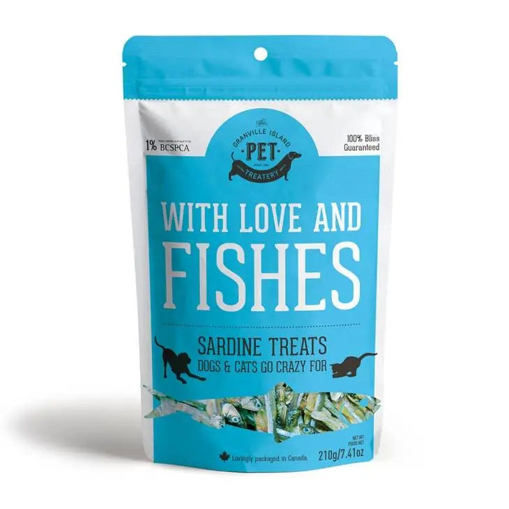 Pet Treatery - With Love and Fishes (Sardines - Large Bag, dog, cat treat) - PAWMART.ca