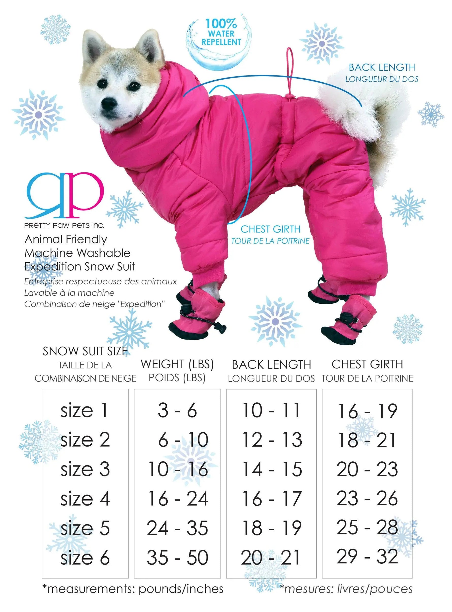 Pretty Paw - Expedition CRIMSON ROUGE - Snowsuits for dogs - PAWMART.ca