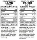 BACK2RAW - COMPLETE LAMB / RABBIT COMBO (12LB BOX)  - Raw for Dogs - PAWMART.ca