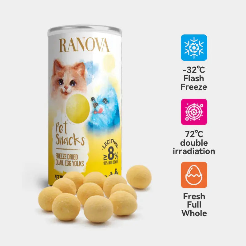 RANOVA - Freeze Dried Quail Egg Yolk - Dog and Cat Treats RANOVA