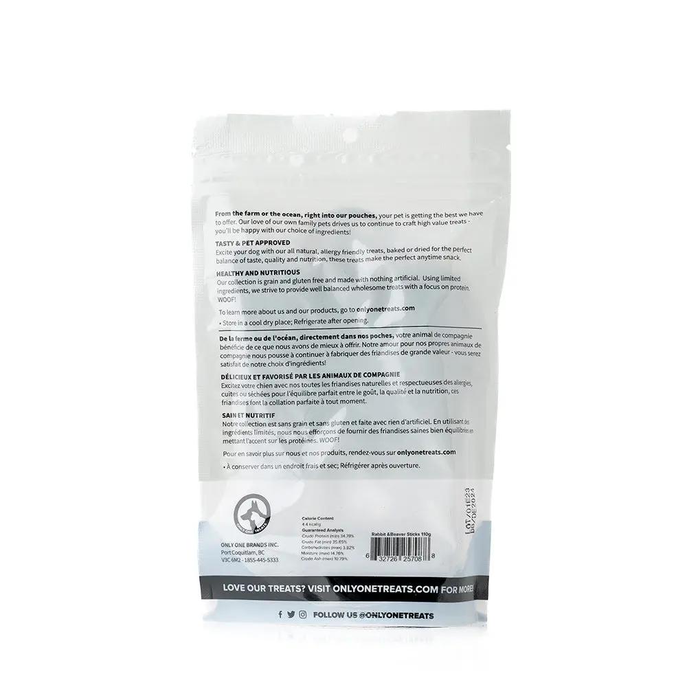 Rabbit & Beaver Sticks 110g Only One Treats