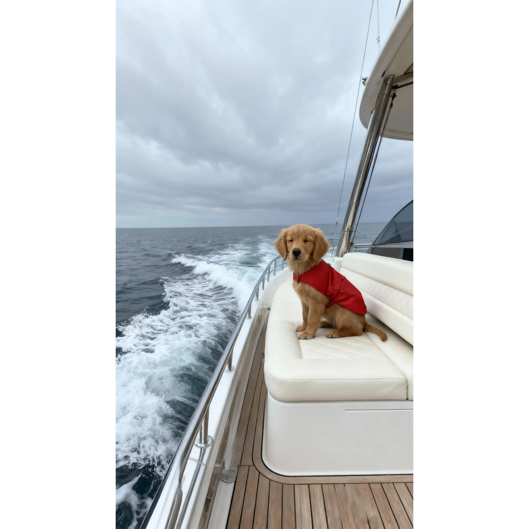 Red Rain Jacket Puccissimé Pet Couture