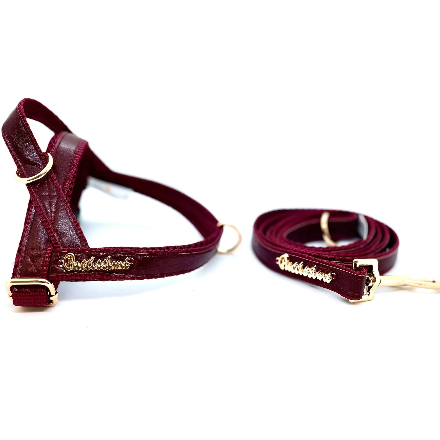 Red Wine One-Click Dog Harness Puccissimé Pet Couture