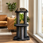 Relaxation - 2-Level Cat Tree - Black Faux Fur Noba Animal Co.