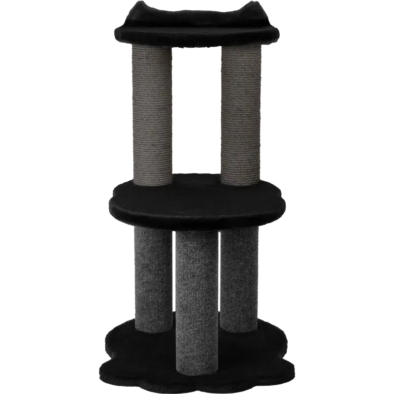 Relaxation - 2-Level Cat Tree - Black Faux Fur Noba Animal Co.