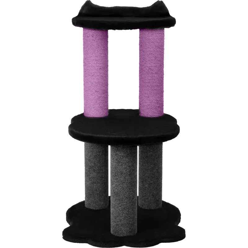 Relaxation - 2-Level Cat Tree - Black Faux Fur Noba Animal Co.