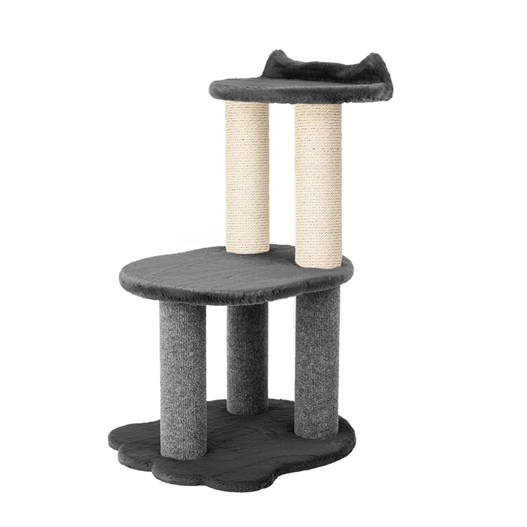 Relaxation - 2-Level Cat Tree - Grey Faux Fur Noba Animal Co.