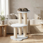 Relaxation - 2-Level Cat Tree - White Faux Fur Noba Animal Co.