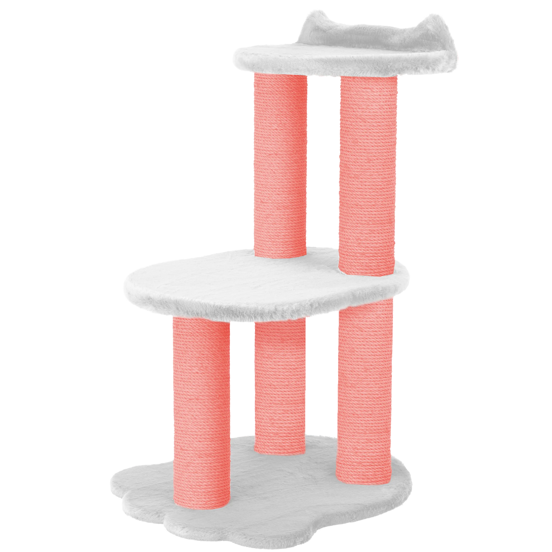 Relaxation - 2-Level Cat Tree - White Faux Fur Noba Animal Co.
