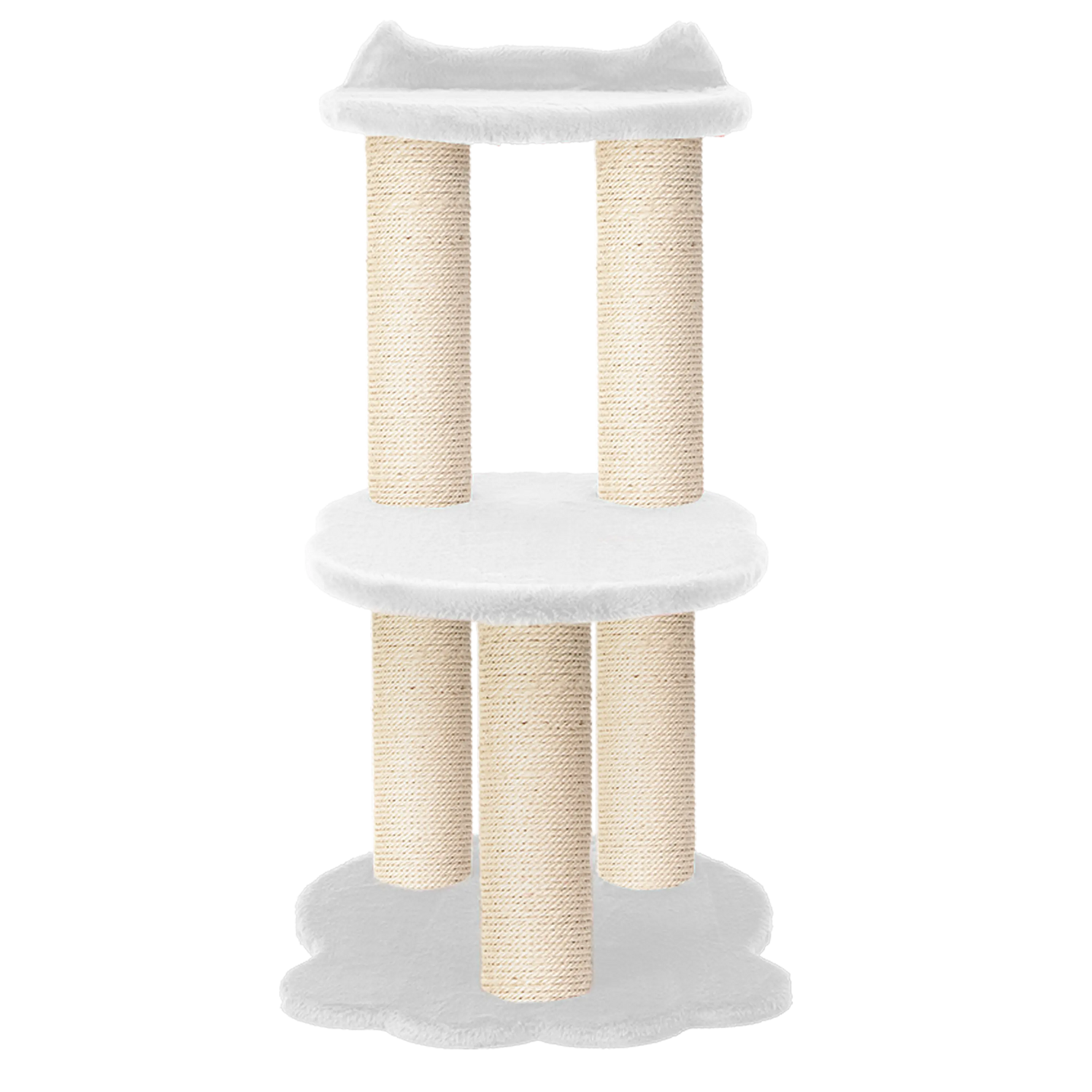 Relaxation - 2-Level Cat Tree - White Faux Fur Noba Animal Co.