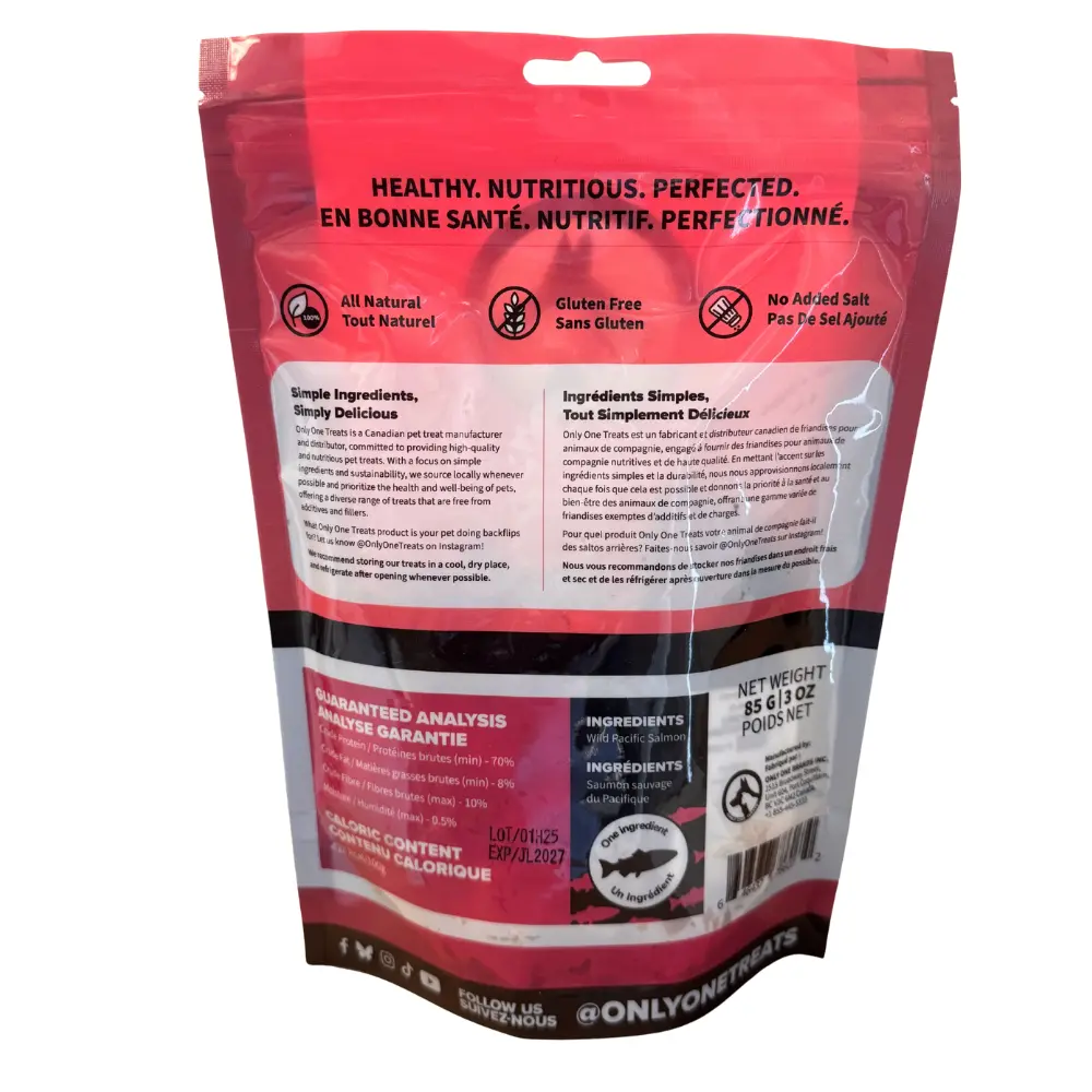 Salmon Skin Strips 85g Only One Treats
